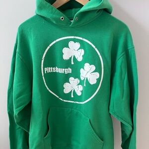 Pittsburgh Steelers Green Hoodie with Shamrock Design